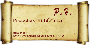 Praschek Hilária névjegykártya